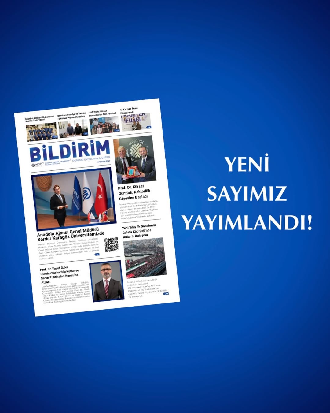 İstanbul Medipol Üniversitesi İletişim Fakültesi öğrenci gazetemizin 6. sayısı yayımlandı! Katkı sunan tüm arkadaşlarımı